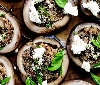 Portobello Mushrooms With Quinoa and Goat Cheese