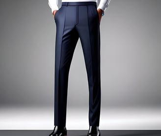 a man in a white shirt and blue pants