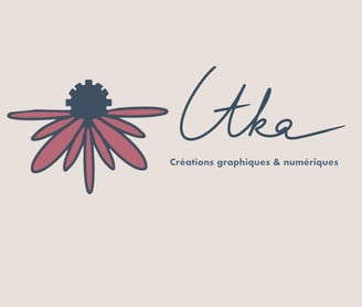 logo itkacreations : fleur d'échinacée et engrenage