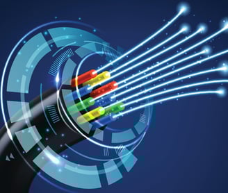 a close up of a cable with wires and wires