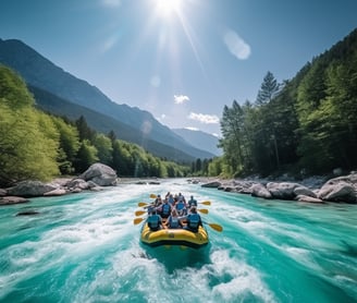 White-water rafting in X Point, Most na Soci, Slovenia