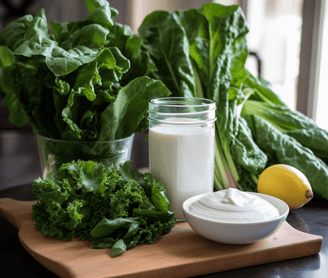 food rich in calcium like milk, yogurt, spinach, kale