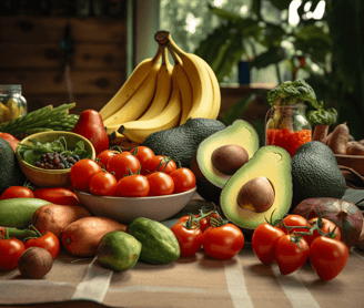 Food rich in potassium like banana, avocado, tomatoes