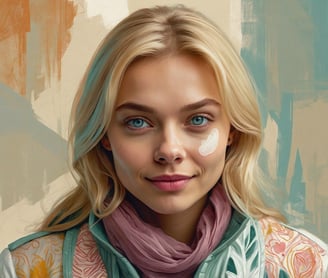 Portrait photo transformed into a painting with fine art style 