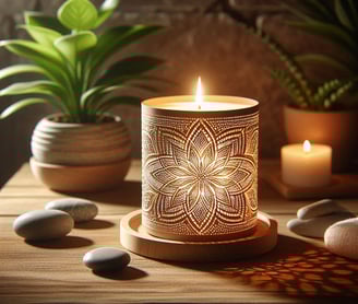 Bougie allumée diffusant une lumière apaisante, symbole de relaxation et de sérénité avec Paradoxia
