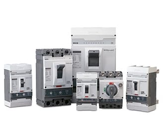 a group of three circuit breakers and a circuit breaker