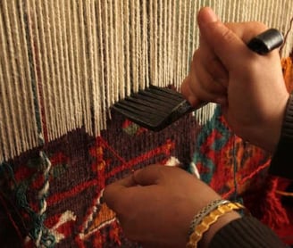 turkish carpet on hand loom