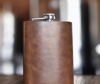 Personalized Leather Gift Golf Flask