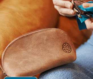 Personalized Leather Gift Make-Up Pouch