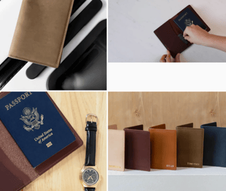 Personalized Leather Gift Passport Wallet