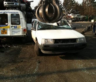 a craned truck with a craned crane on it