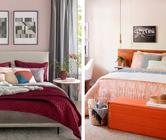 um quarto com uma cama e uma cama no mesmo quarto