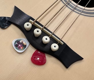 pick holder acoustic guitar bridge