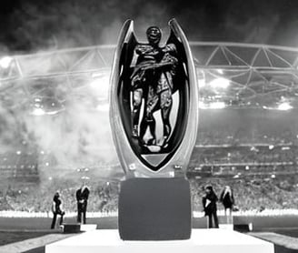 rugby league championship trophy black white