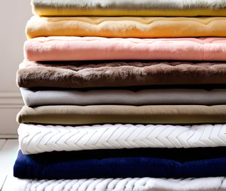 a stack of folded minky fabric