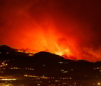 On Friday night, the setting around the town of La Laguna and Los Rodeos airport in Tenerife.