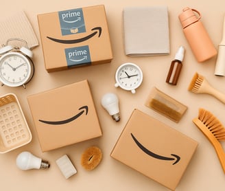 Amazon finds for moms - home essentials flat lay