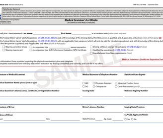 DOT medical card