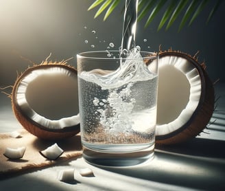 a glass of water is being poured into a glass