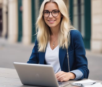 woman in black blazer with brown hair