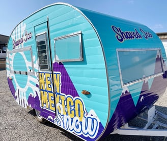 Custom designed trailer wrap for a snow cone company, in Las Cruces, NM