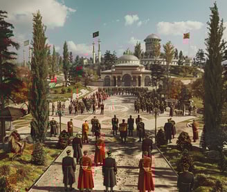 Eastern European and Ottoman architectural elements blending seamlessly into the environment