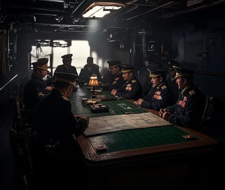 Aboard the Akagi, November 26, 1941 Pacific, in a dimly lit war room