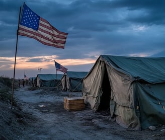 Veracruz base empty after U.S. withdrawal, Mexican flags rise in reclaimed space.