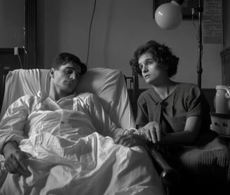 Houdini lying in a hospital bed