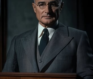 lose-up of Truman speaking directly into the camera