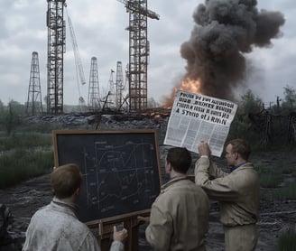 Scientists celebrate after Soviet rocket launch in Moscow, 1933.
