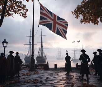 American flag raised as British flag lowered in New York, 1783.