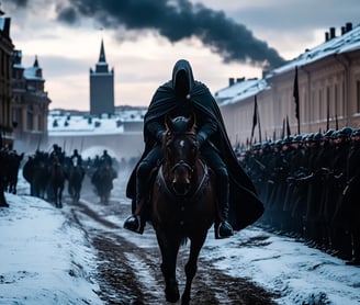Swedish king Charles XII returns home after daring escape, greeted by royal court.