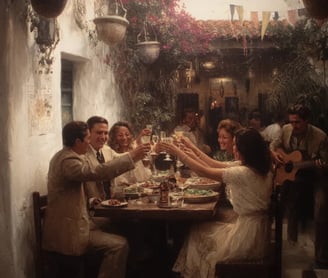 Tijuana Restaurant Patio, Sunset July 4th 1924: Celebratory Toast