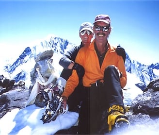 Skip & Elizabeth Horner atop the summit of Yalung Ri, Rolwaling Valley, Nepal