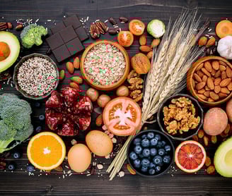 a variety of fruits and vegetables including nuts, nuts, and nuts