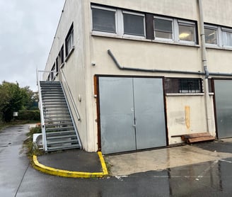 a building with a staircase leading up to a staircase