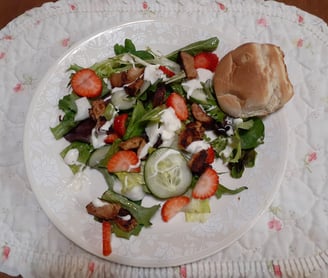 salad w pork loin