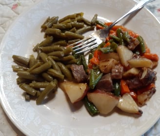 roast and green beans