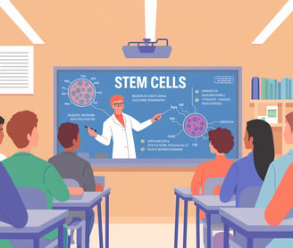 a teacher teaching a class on stem cells