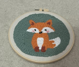 A picture of a completed fox punch needle kit 