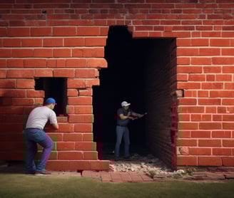 Glue brick back on wall