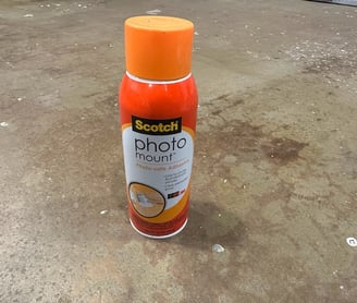 Spray adhesive photo mount