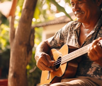 a man playing a guitar