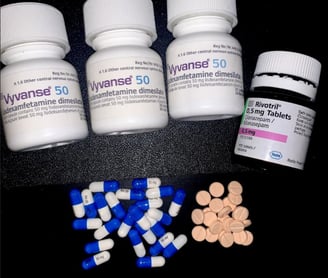 Vyvanse 50mg Clonazepam 0.5mg