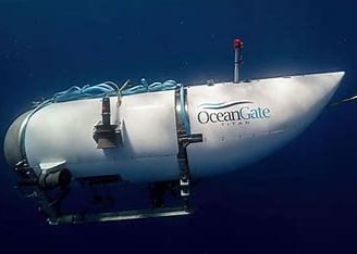 Imagem do sbmerssivo da Ocean Gate no oceano