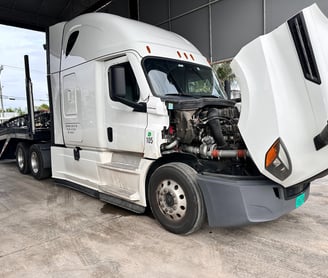 Semi during engine repair