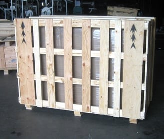 a wooden pallet with a wooden crate and a crate of wood