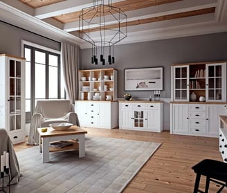 Etagère Parma A130 blanche et bois lefkas 