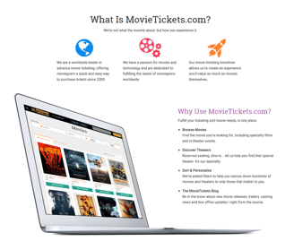 Image of UX copywriting sample from Glen Cadorette: What Is MovieTickets.com.